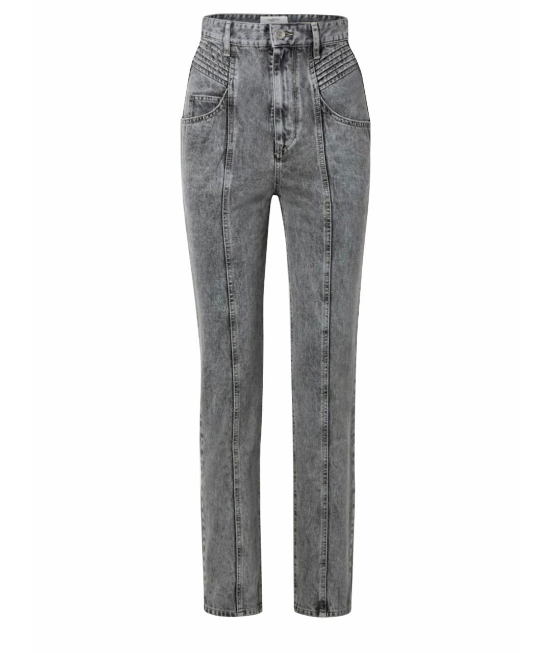 ISABEL MARANT ETOILE Серые хлопковые прямые джинсы, фото 1