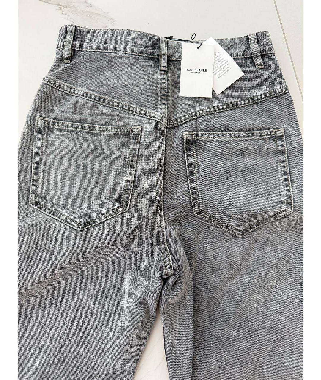 ISABEL MARANT ETOILE Серые хлопковые прямые джинсы, фото 5