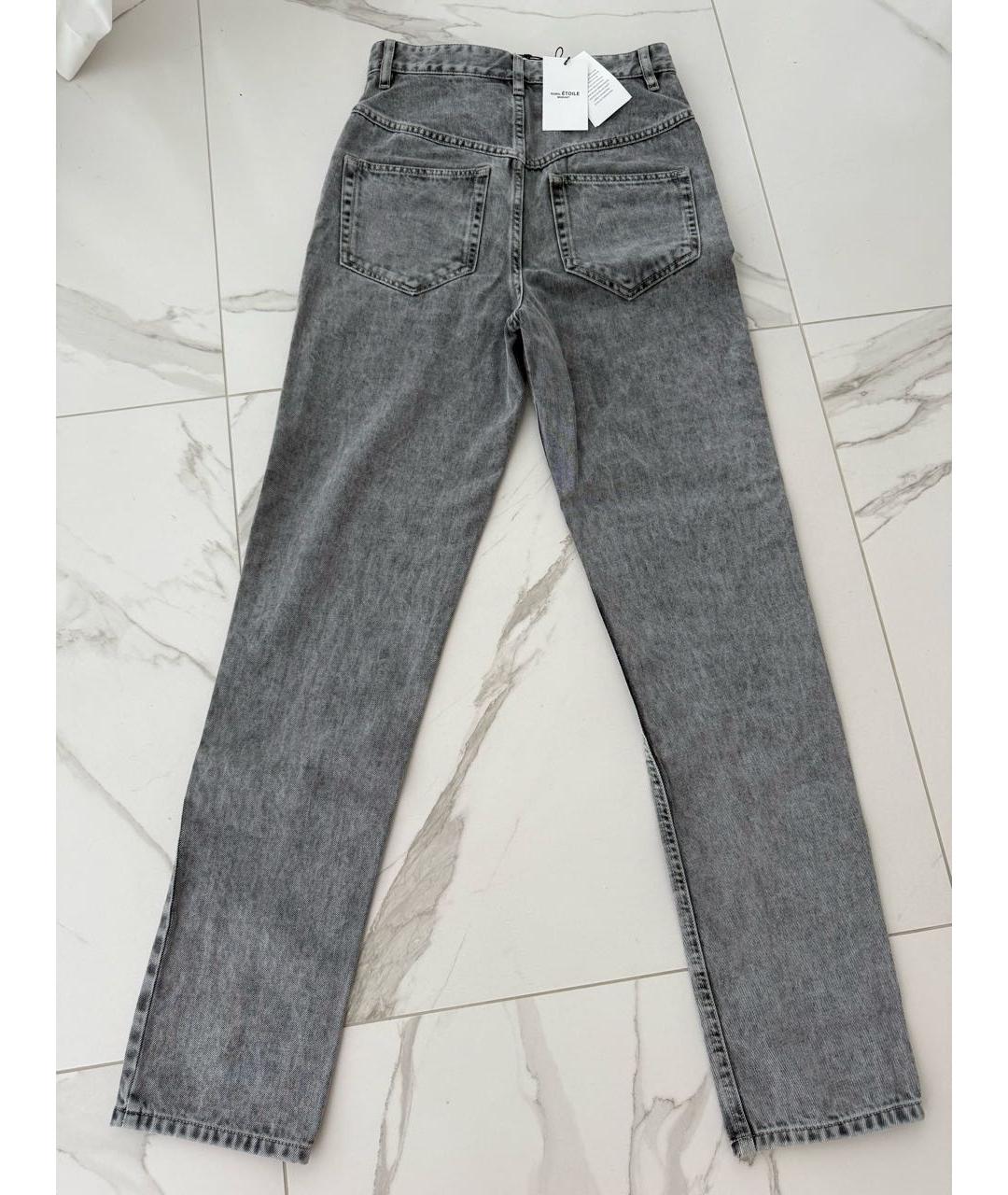 ISABEL MARANT ETOILE Серые хлопковые прямые джинсы, фото 2