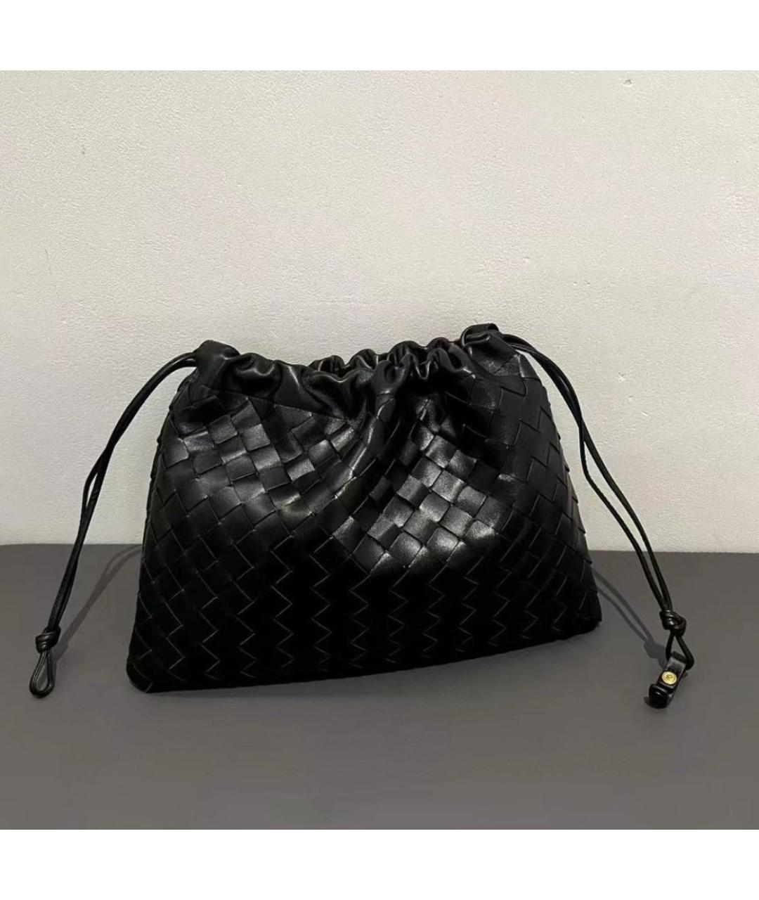 BOTTEGA VENETA Черная кожаная сумка с короткими ручками, фото 2