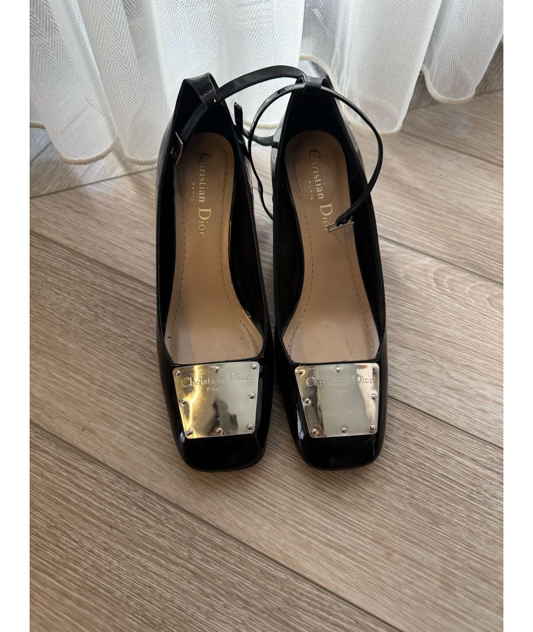 CHRISTIAN DIOR Черные туфли из лакированной кожи, фото 2