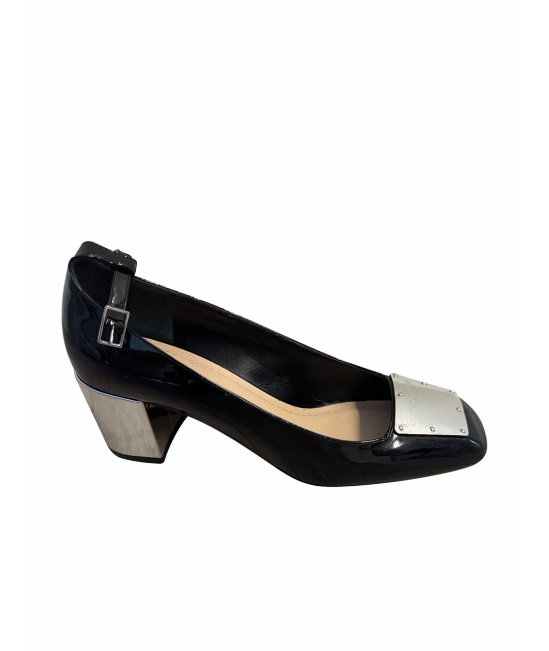 CHRISTIAN DIOR Черные туфли из лакированной кожи, фото 1