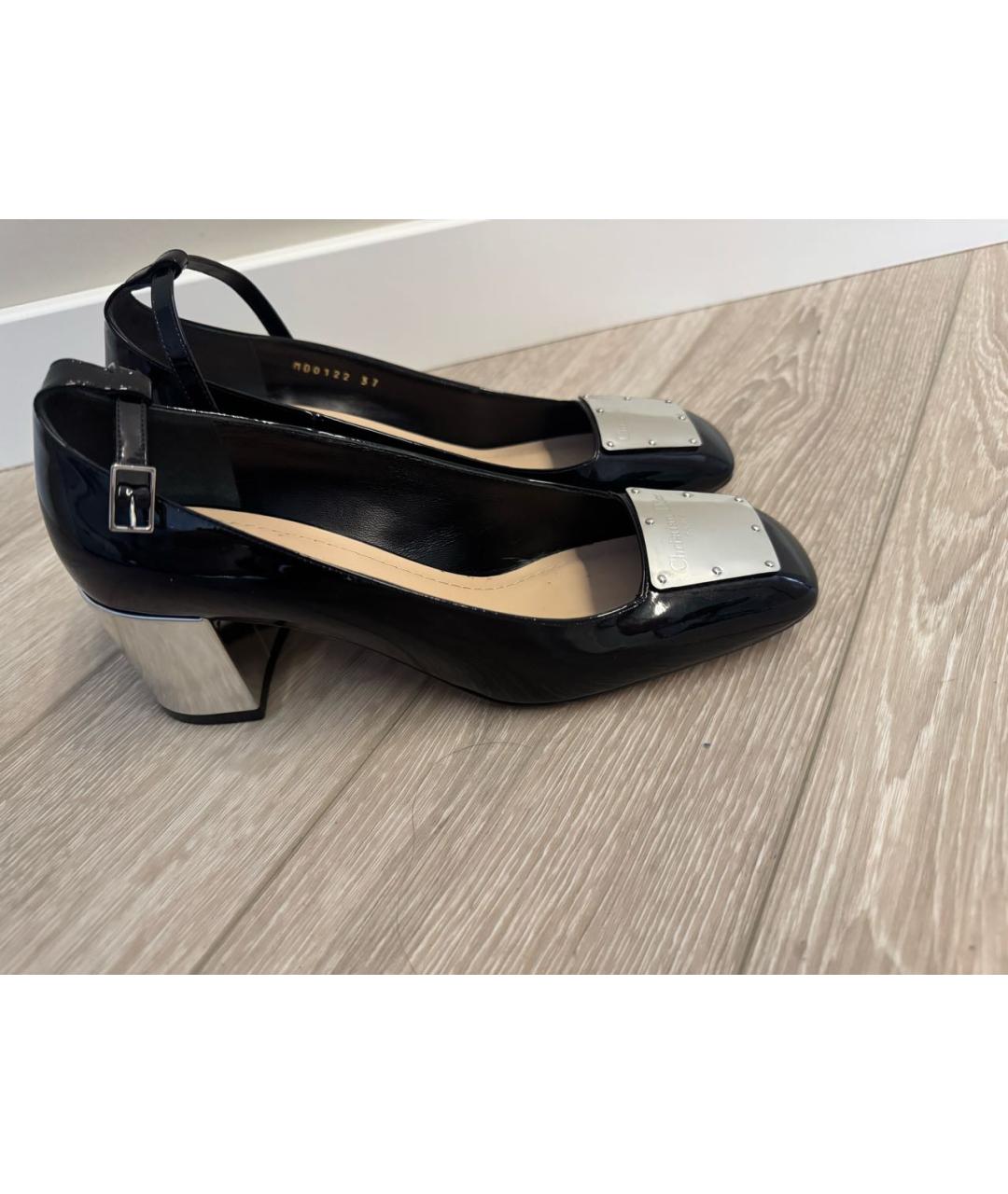 CHRISTIAN DIOR Черные туфли из лакированной кожи, фото 5