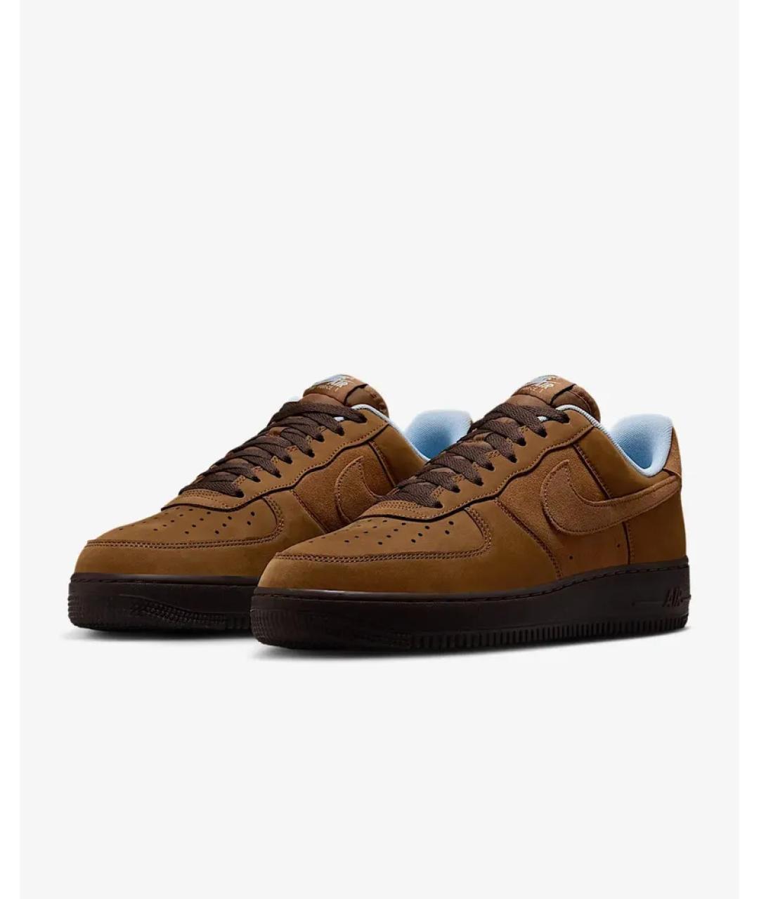 NIKE Коричневые замшевые низкие кроссовки / кеды, фото 7