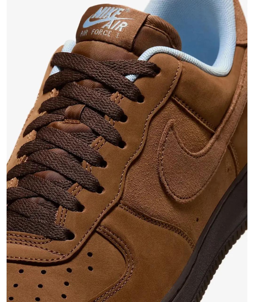 NIKE Коричневые замшевые низкие кроссовки / кеды, фото 6