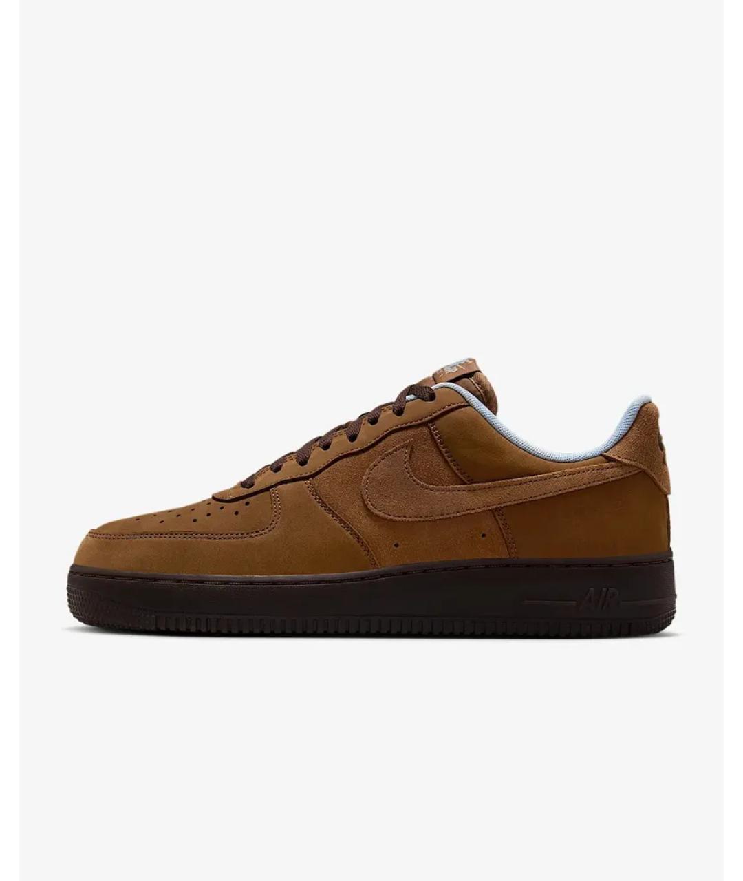 NIKE Коричневые замшевые низкие кроссовки / кеды, фото 2