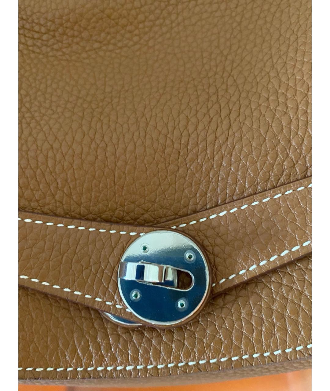 HERMES Коричневая кожаная сумка через плечо, фото 4