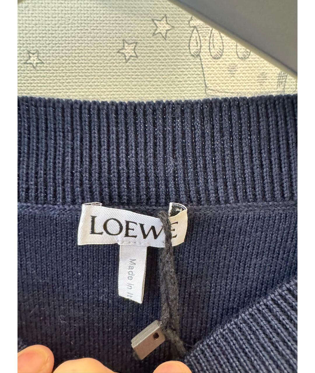 LOEWE Темно-синий шерстяной джемпер / свитер, фото 3