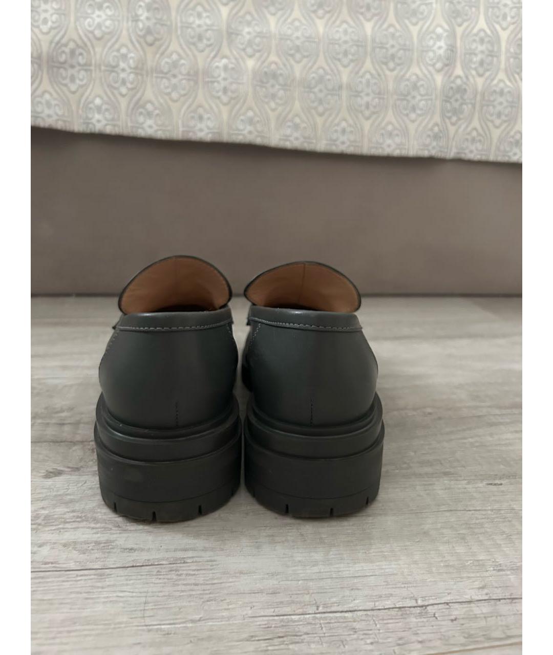 GIANVITO ROSSI Серые кожаные лоферы, фото 4