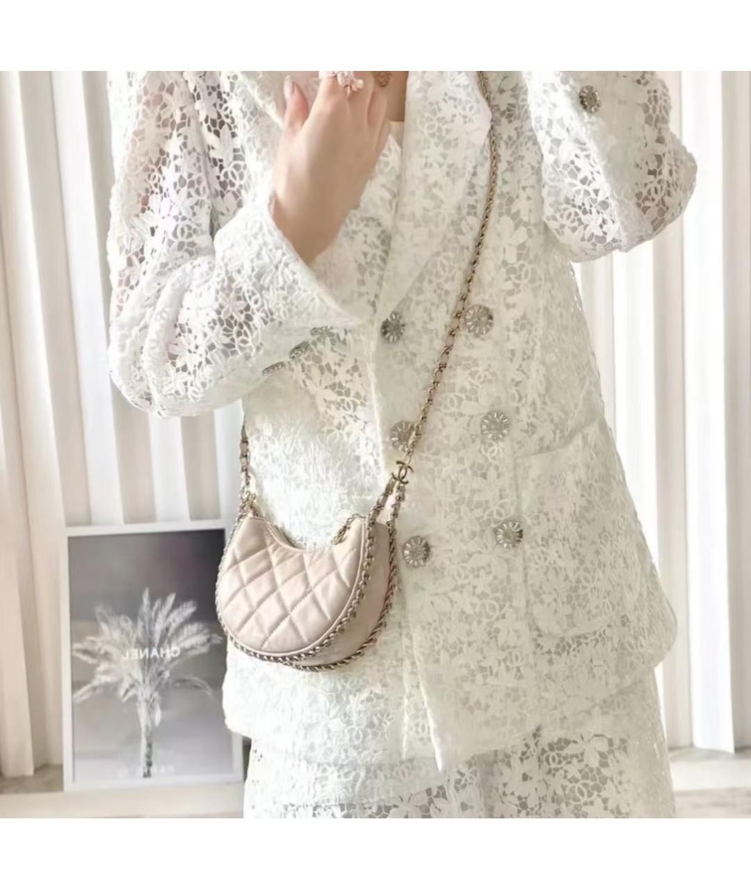 CHANEL Бежевая кожаная сумка через плечо, фото 7