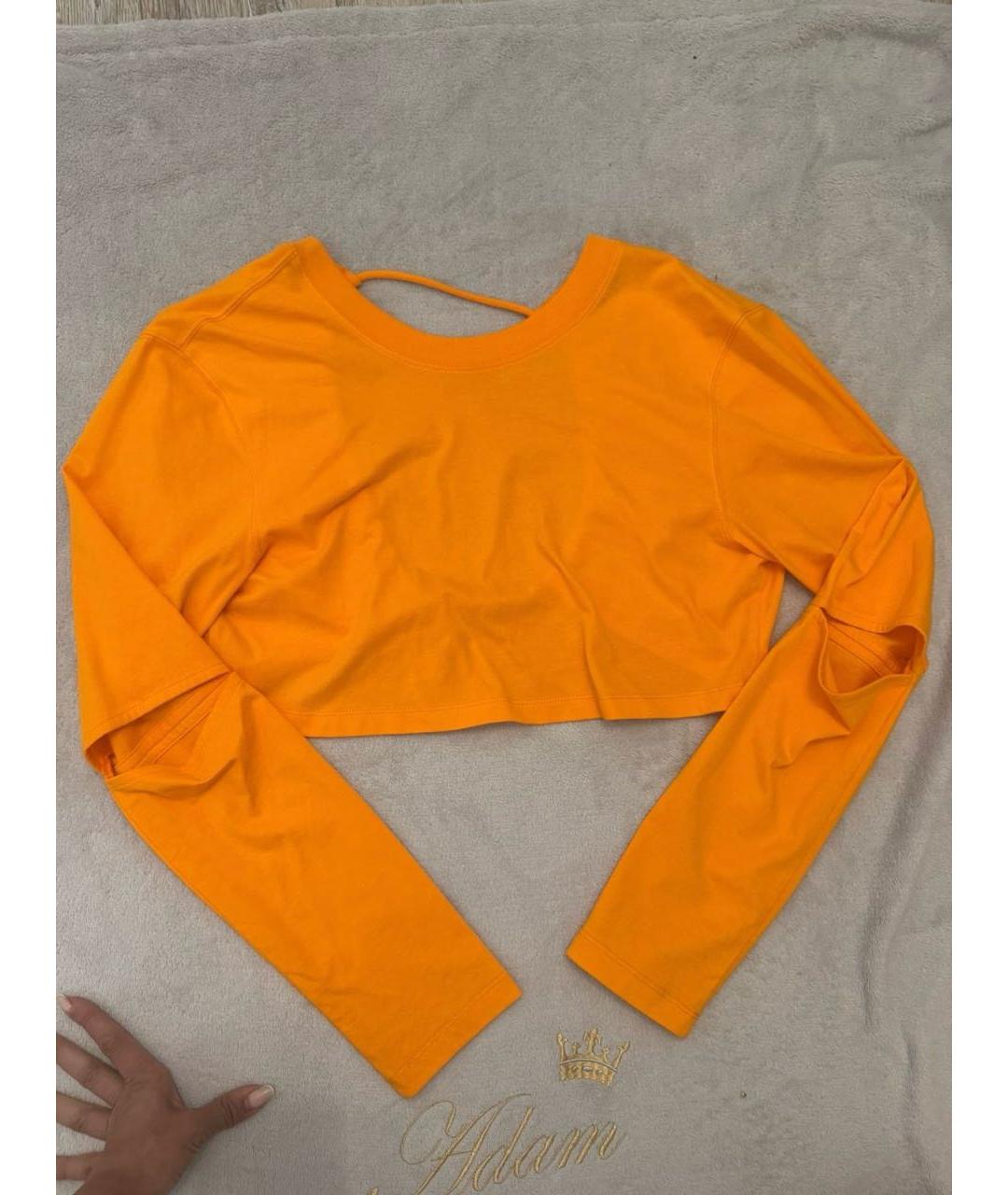 JACQUEMUS Оранжевая хлопковая майка, фото 8