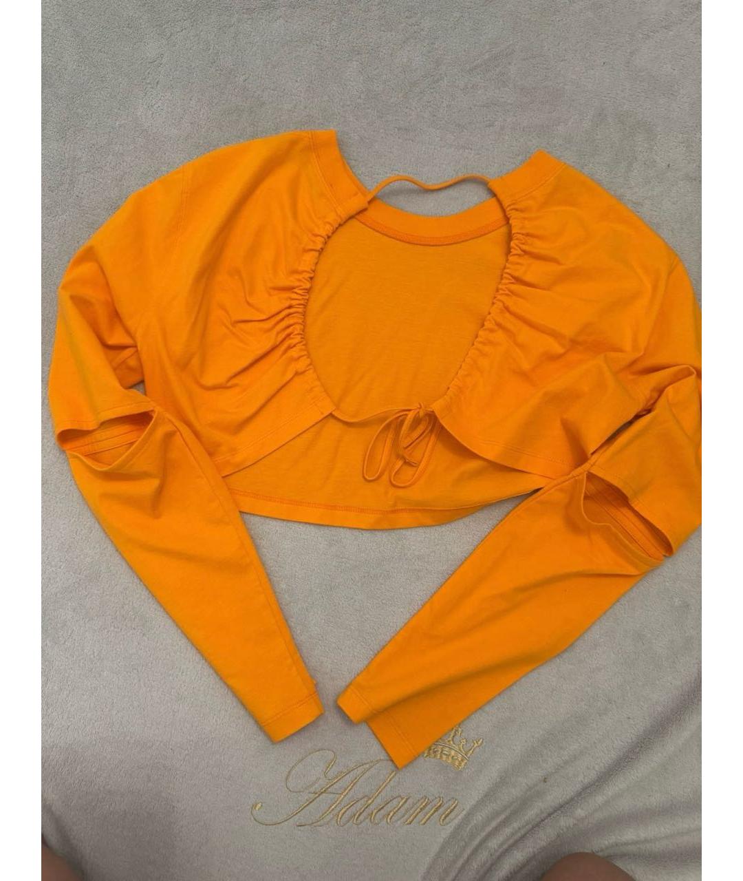 JACQUEMUS Оранжевая хлопковая майка, фото 2