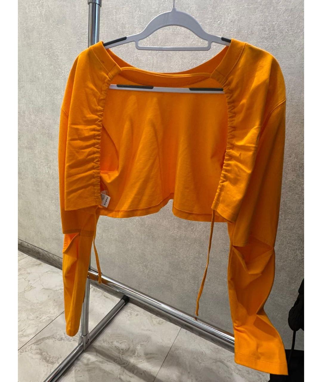 JACQUEMUS Оранжевая хлопковая майка, фото 7