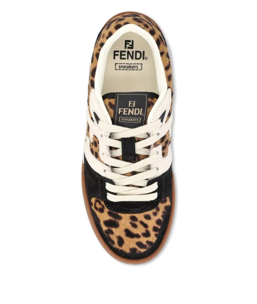 FENDI Черные кожаные кроссовки, фото 3