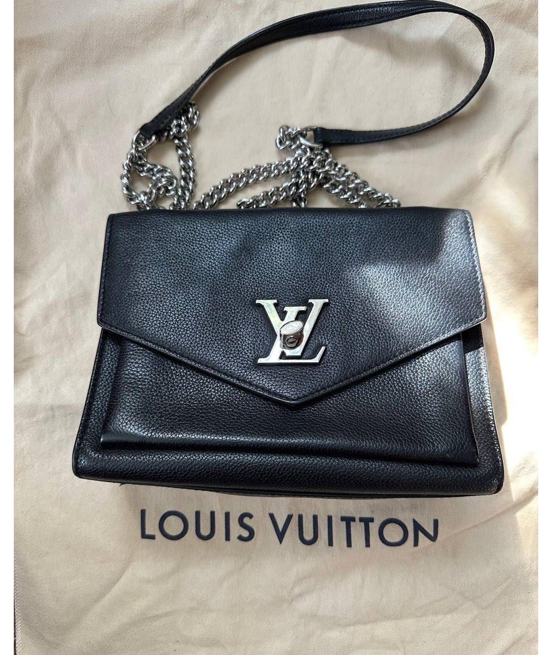 LOUIS VUITTON Черная кожаная сумка через плечо, фото 9