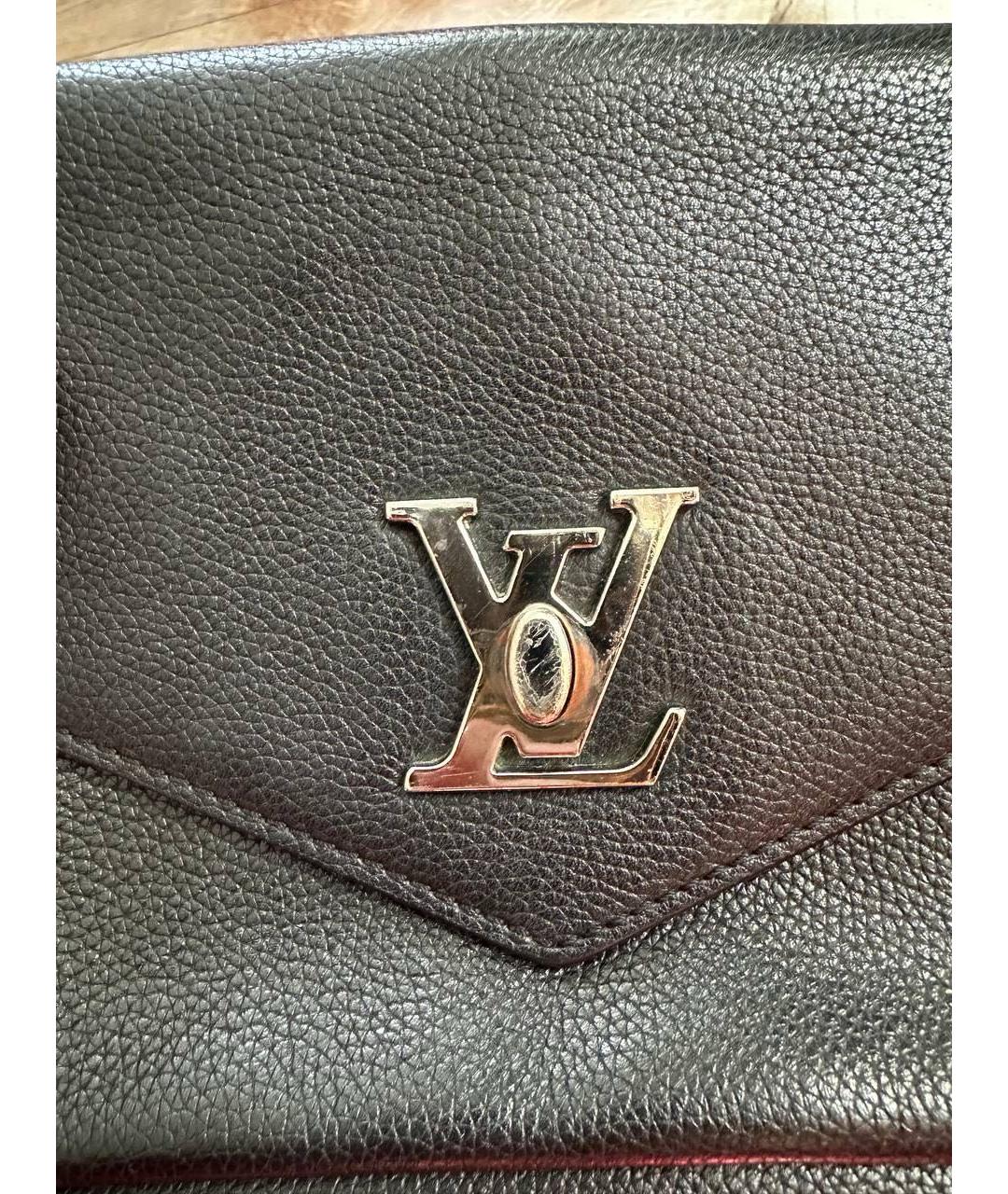 LOUIS VUITTON Черная кожаная сумка через плечо, фото 4