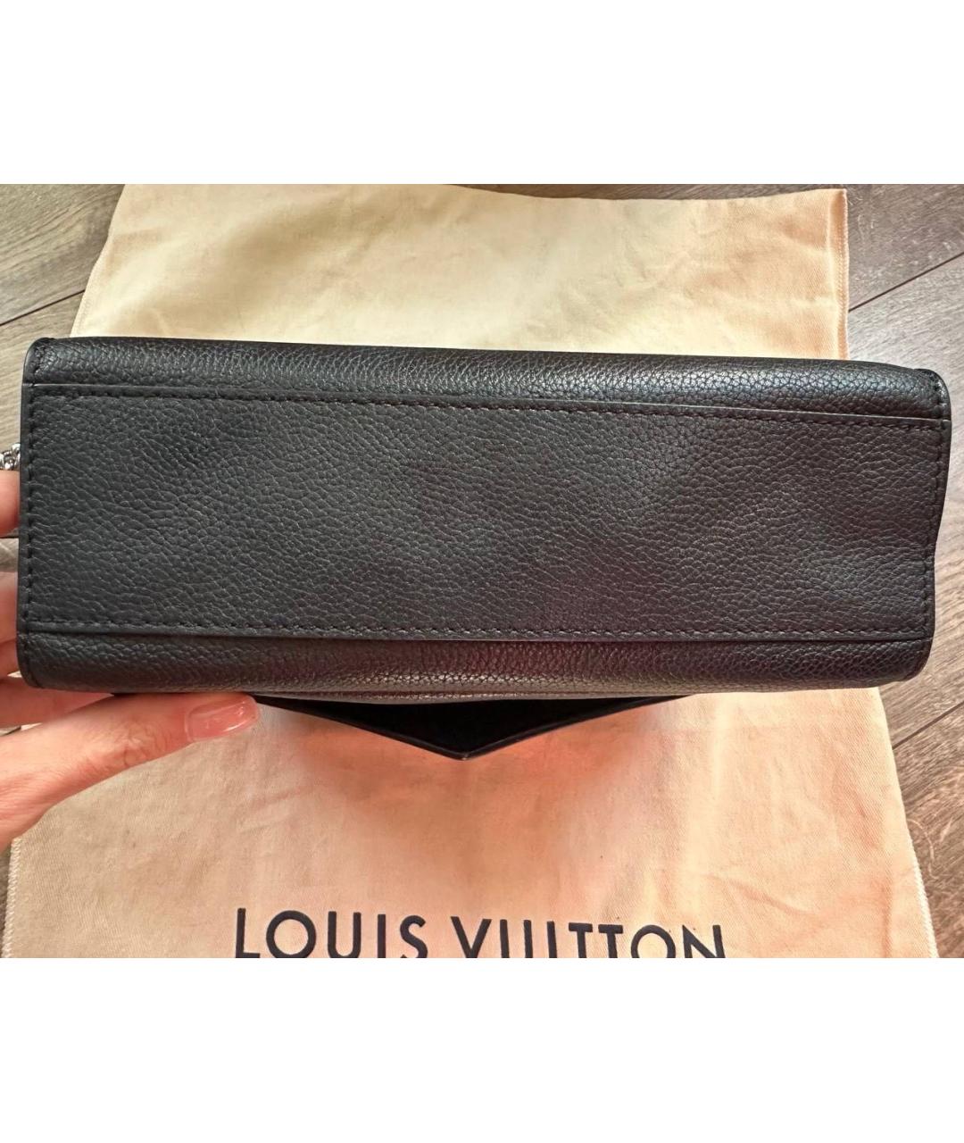 LOUIS VUITTON Черная кожаная сумка через плечо, фото 5