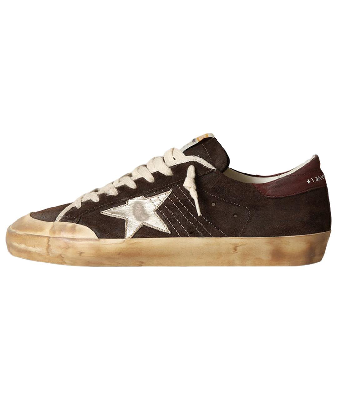 GOLDEN GOOSE DELUXE BRAND Коричневые замшевые низкие кроссовки / кеды, фото 2