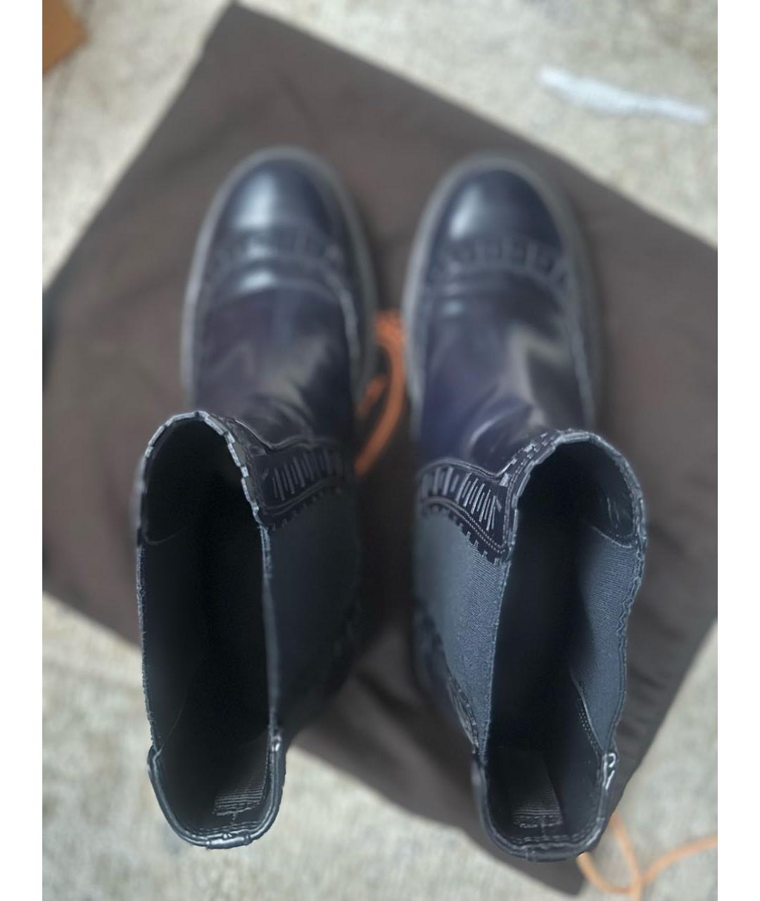 TOD'S Темно-синие кожаные ботинки, фото 3