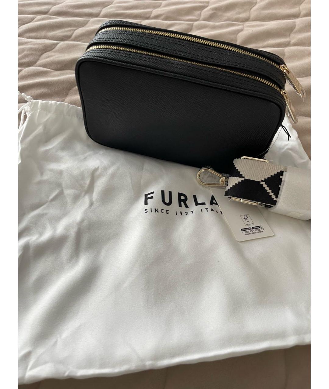FURLA Черная кожаная сумка через плечо, фото 3