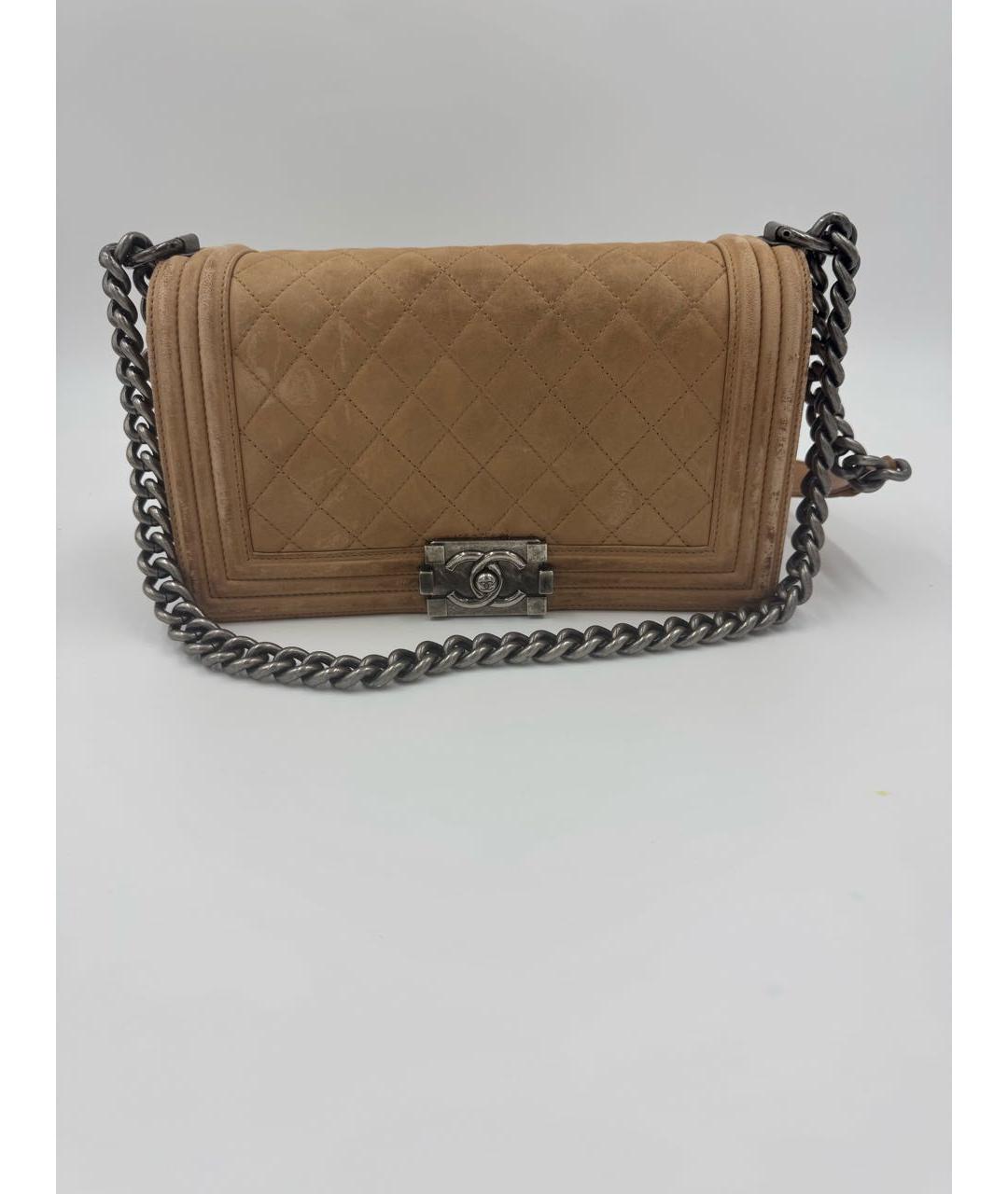 CHANEL Коричневая замшевая сумка через плечо, фото 2