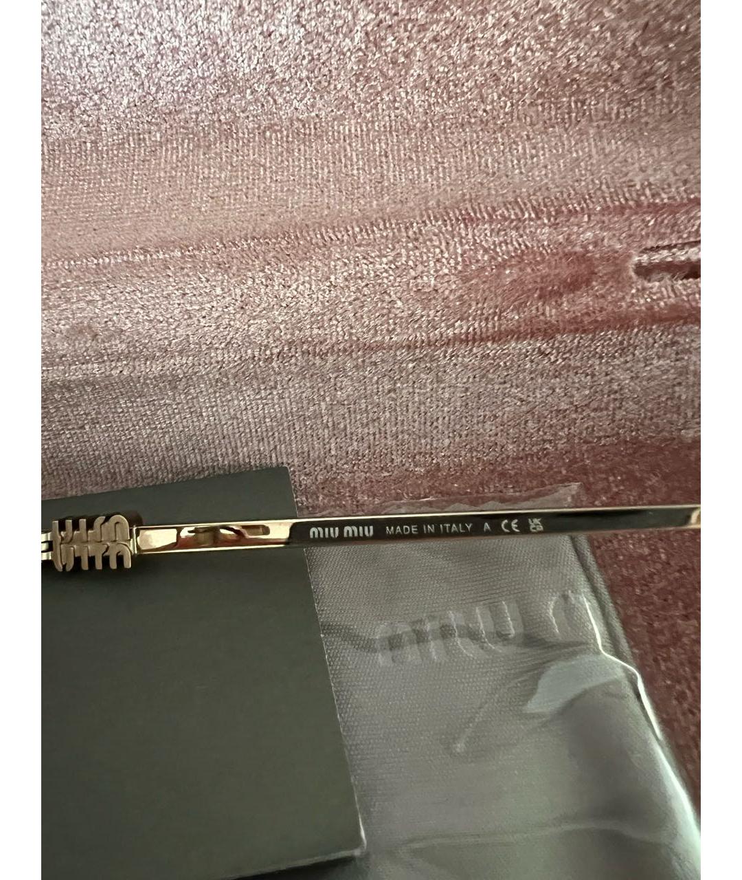 MIU MIU Розовые металлические солнцезащитные очки, фото 6