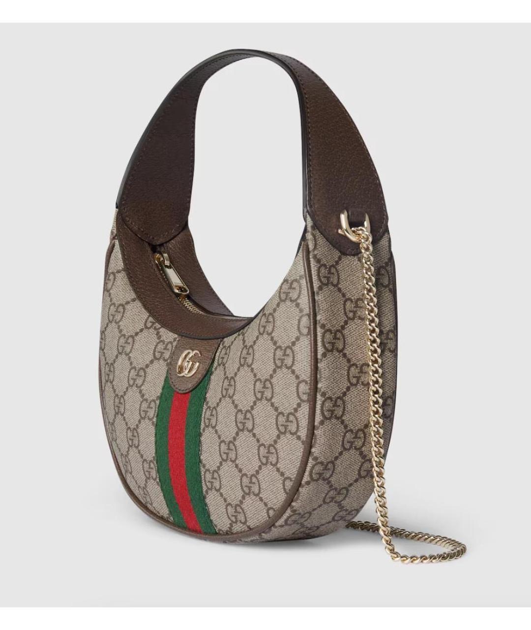 GUCCI Коричневая тканевая сумка с короткими ручками, фото 2