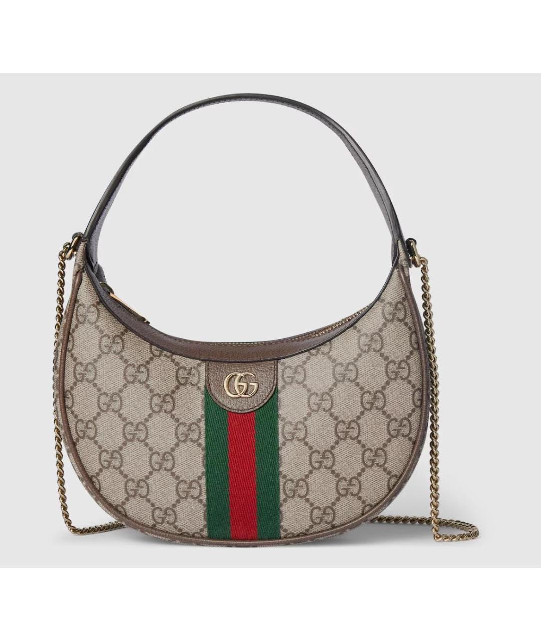 GUCCI Коричневая тканевая сумка с короткими ручками, фото 8