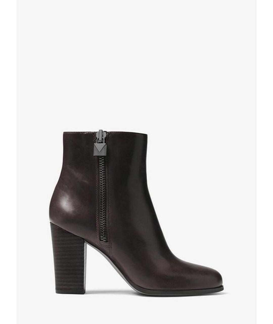 MICHAEL KORS Коричневые кожаные ботильоны, фото 8