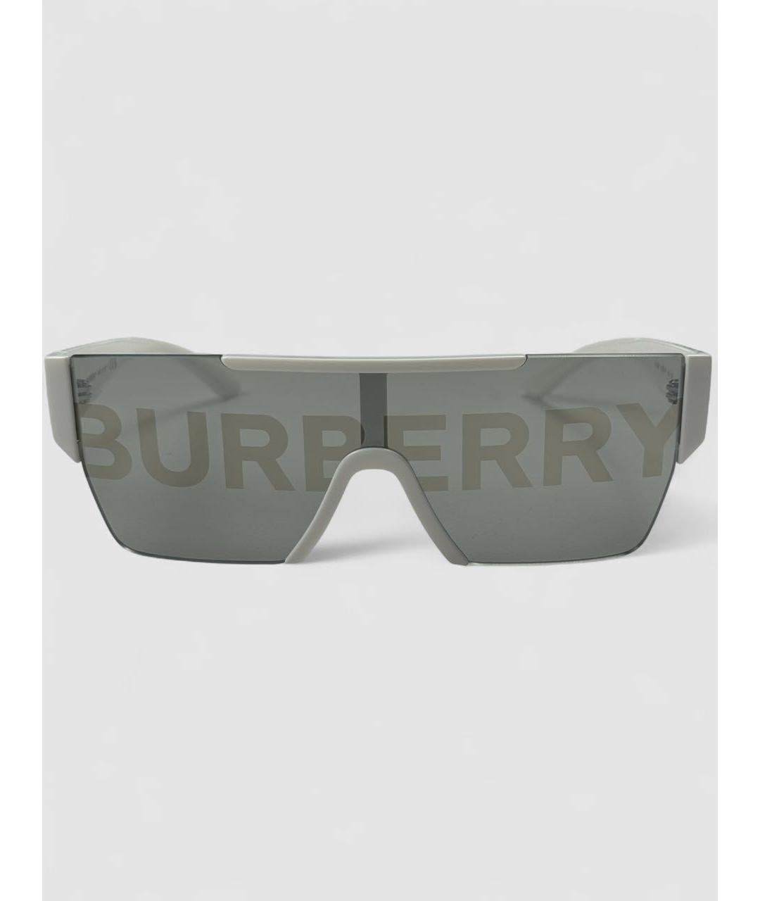 BURBERRY Белые пластиковые солнцезащитные очки, фото 3