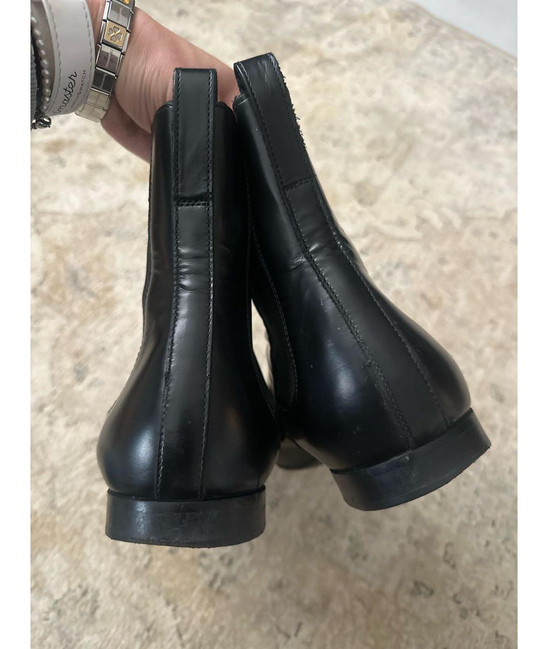 BURBERRY Черные кожаные высокие ботинки, фото 4