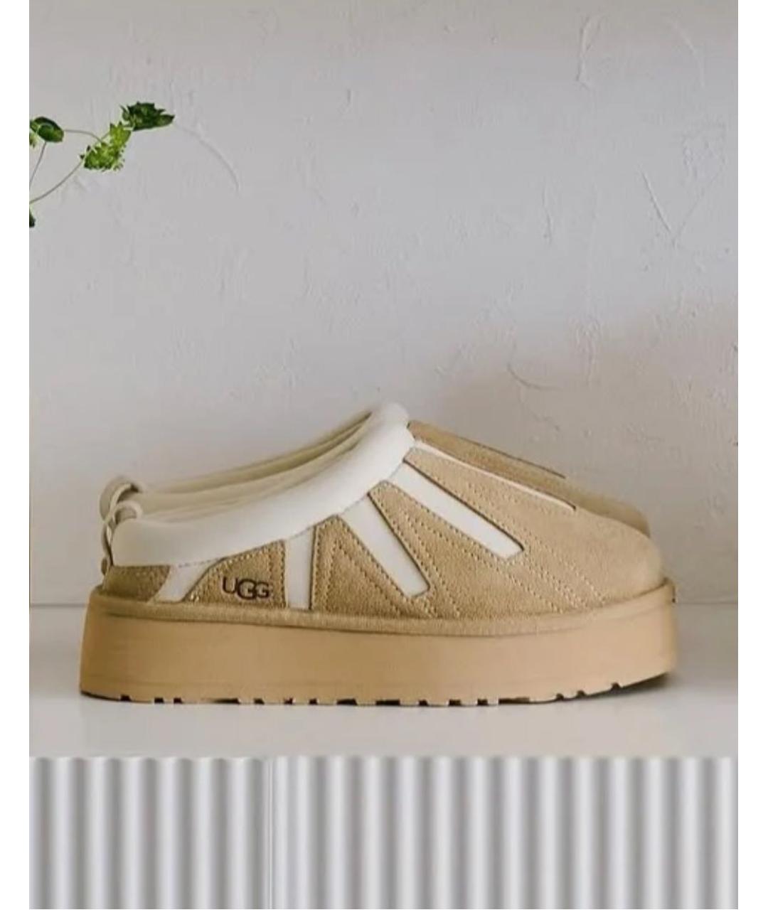 UGG AUSTRALIA Бежевые замшевые мюли, фото 3