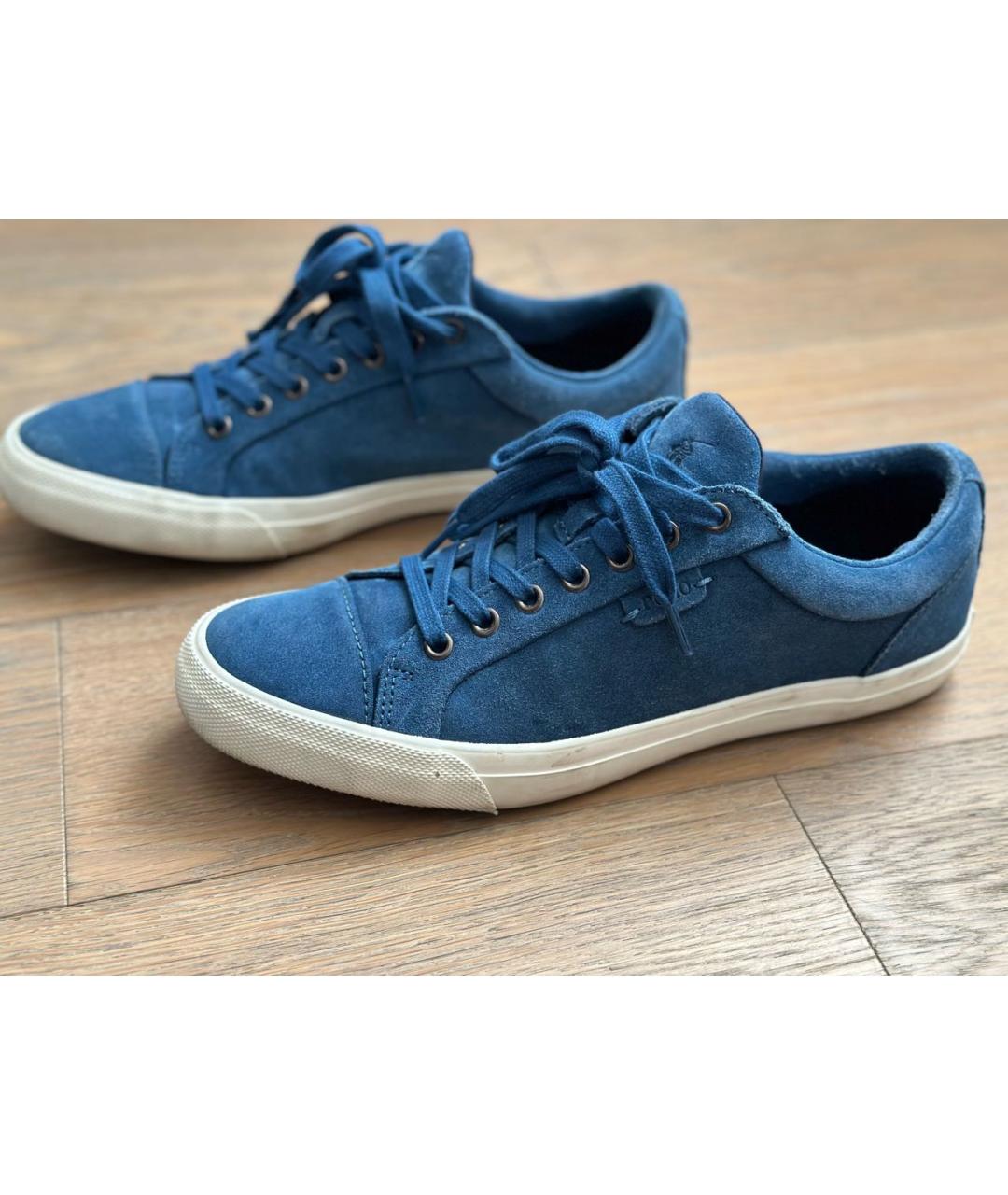 POLO RALPH LAUREN Синие замшевые низкие кроссовки / кеды, фото 8