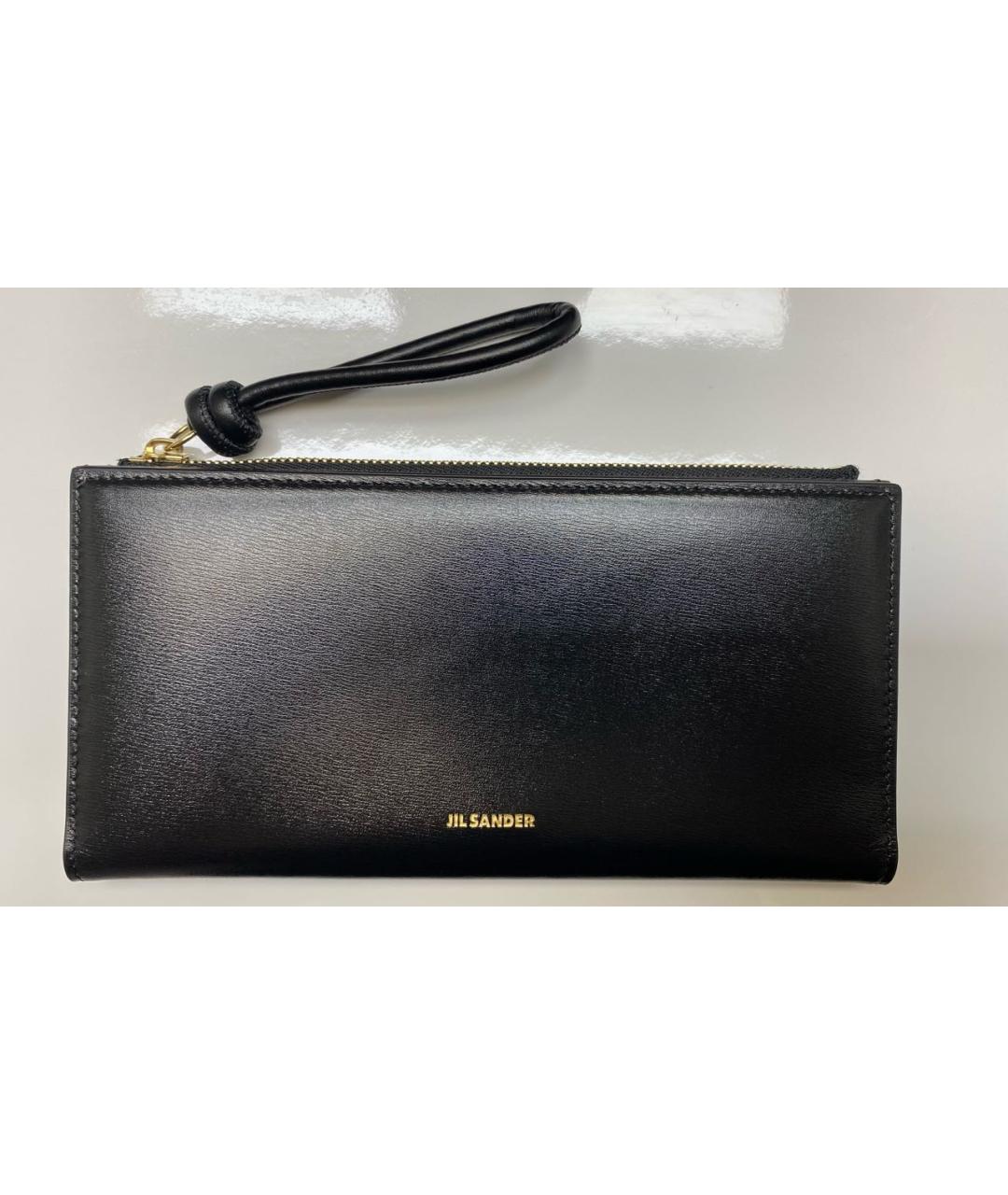 JIL SANDER Черный кожаный кошелек, фото 5
