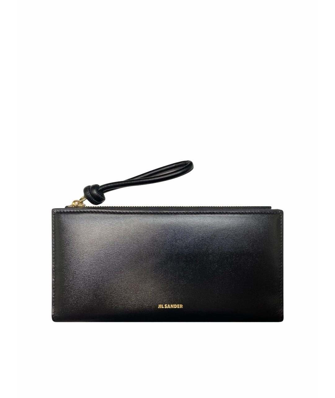 JIL SANDER Черный кожаный кошелек, фото 1