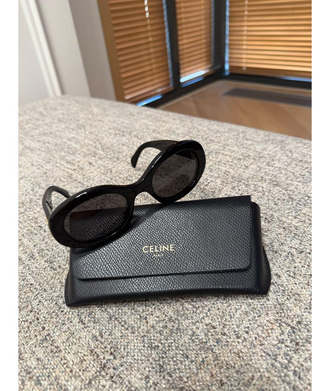 CELINE Черные пластиковые солнцезащитные очки, фото 4