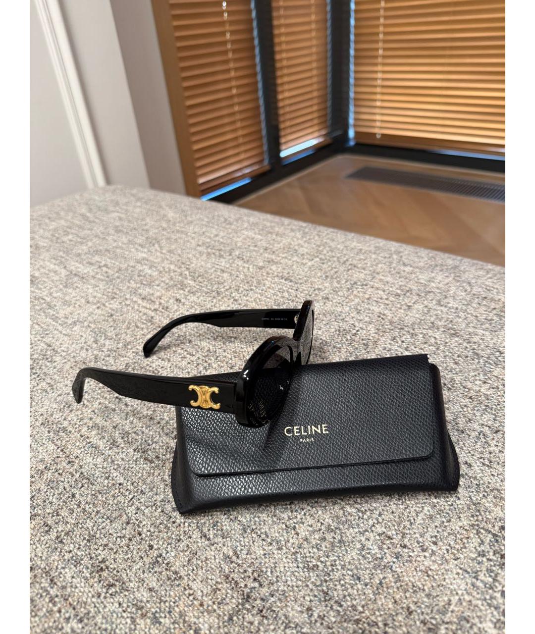 CELINE Черные пластиковые солнцезащитные очки, фото 2