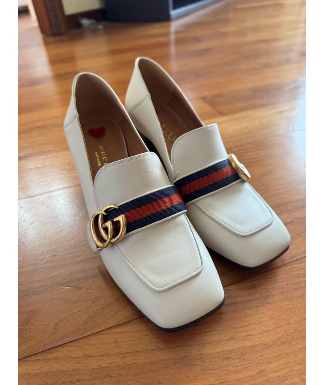 GUCCI Белые кожаные ботильоны, фото 2