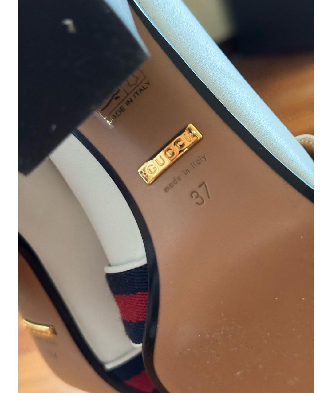 GUCCI Белые кожаные ботильоны, фото 5
