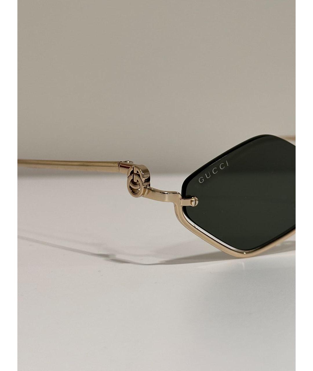GUCCI Серебряные металлические солнцезащитные очки, фото 3