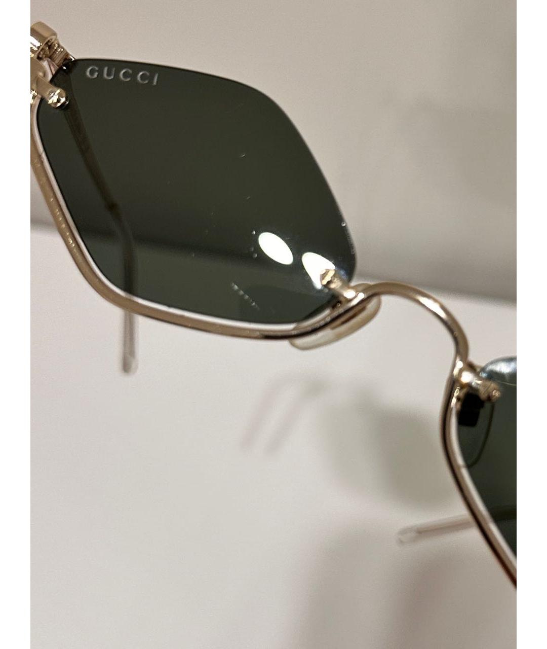 GUCCI Серебряные металлические солнцезащитные очки, фото 5