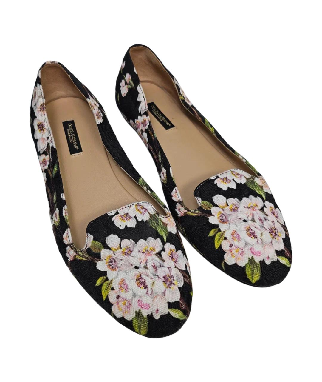 DOLCE&GABBANA Черные текстильные балетки, фото 2