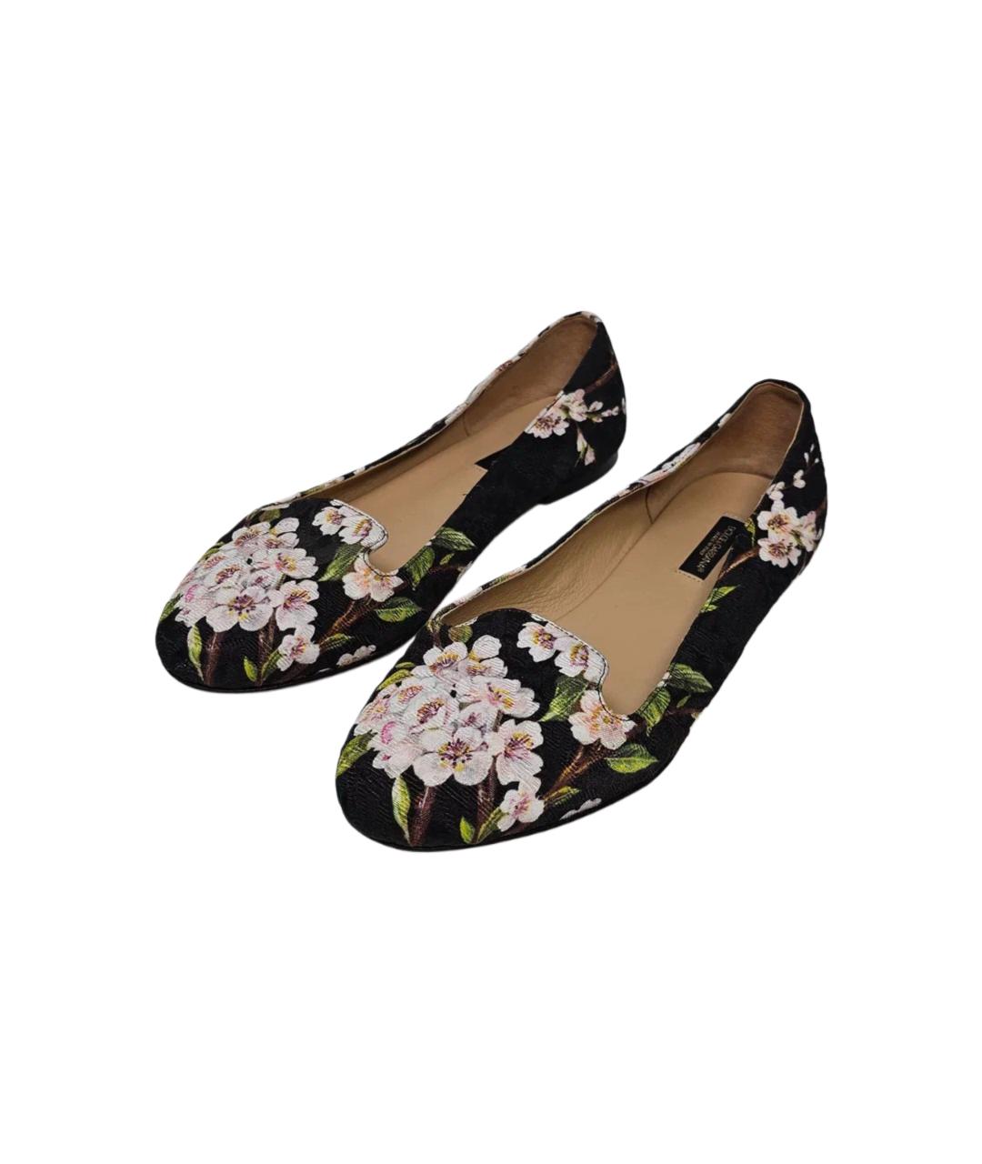 DOLCE&GABBANA Черные текстильные балетки, фото 4