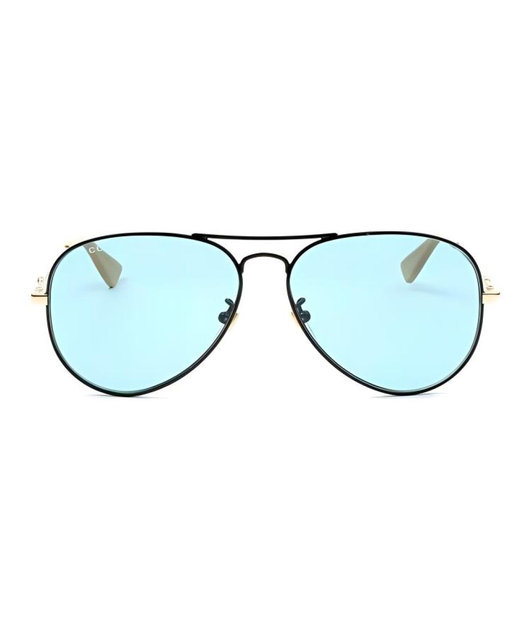GUCCI Черные металлические солнцезащитные очки, фото 1