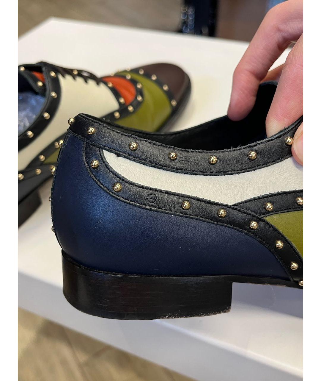 VALENTINO Хаки кожаные брогги и оксфорды, фото 7