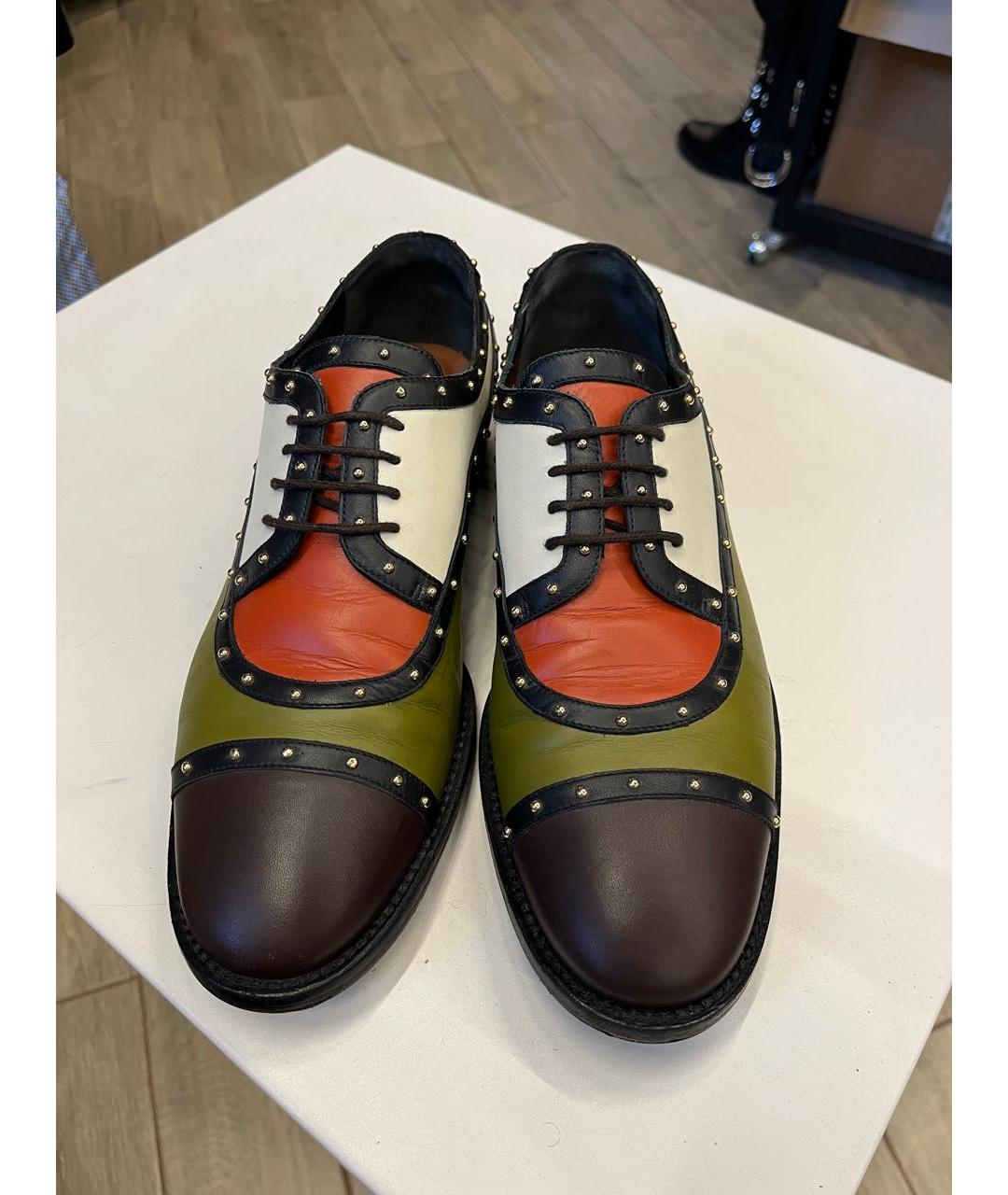 VALENTINO Хаки кожаные брогги и оксфорды, фото 6