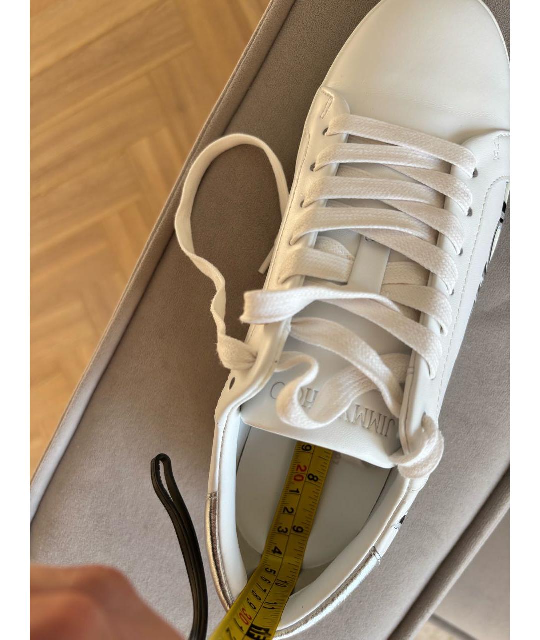JIMMY CHOO Белые кожаные кеды, фото 5