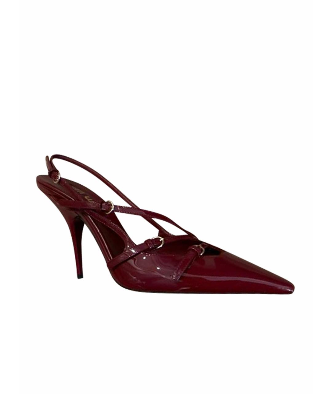 MIU MIU Бордовые туфли из лакированной кожи, фото 1