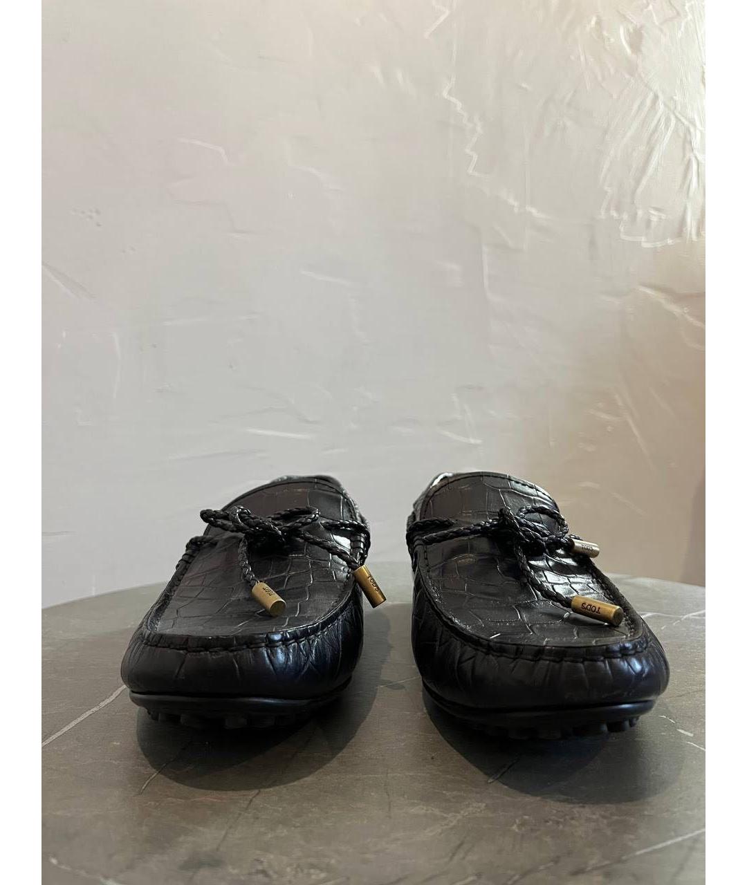 TOD'S Черные кожаные мокасины, фото 2