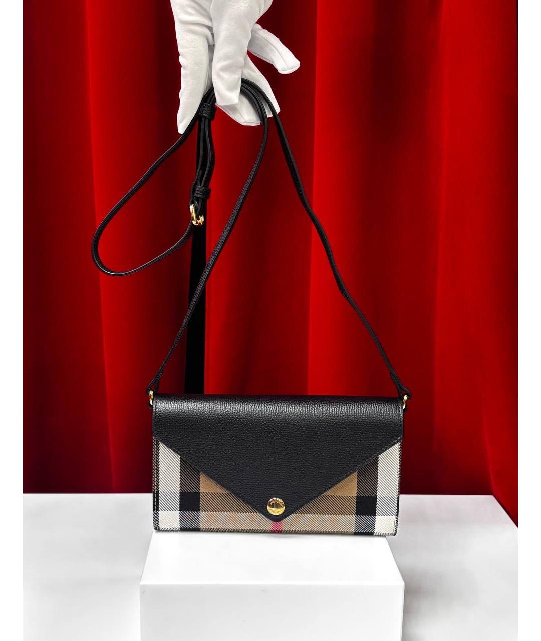 BURBERRY Черная кожаная сумка через плечо, фото 5